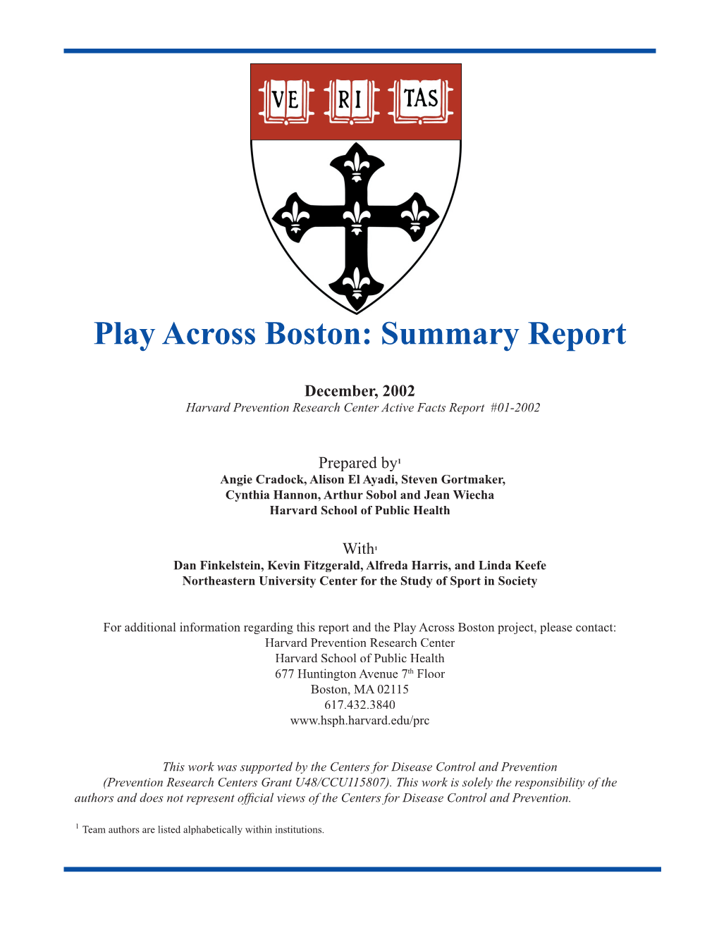 Play Across Boston: Sum Ma Ry Report