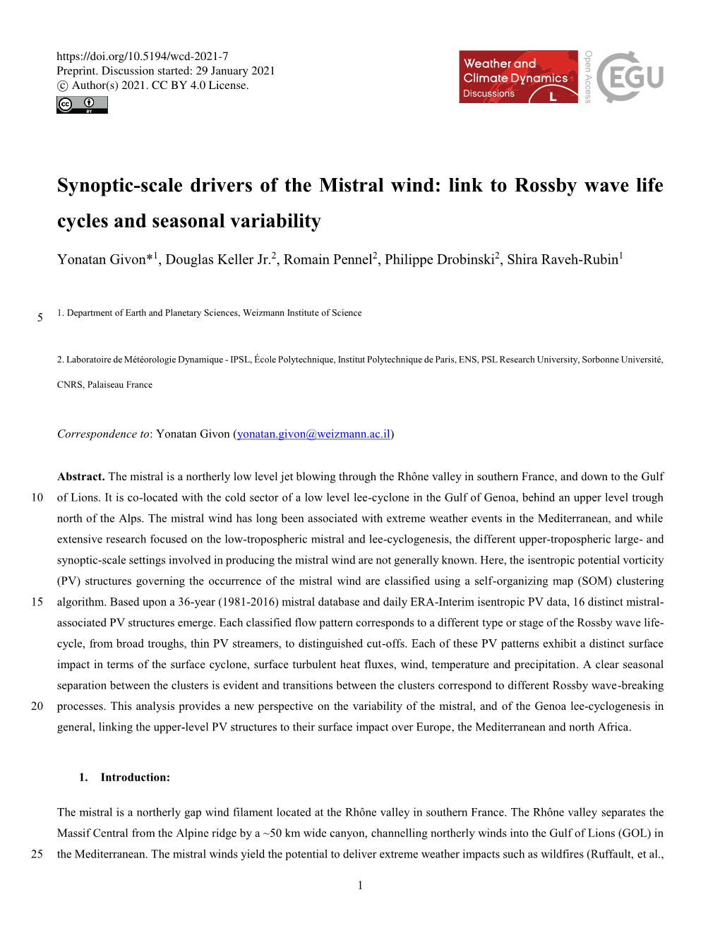 Synoptic-Scale Drivers of the Mistral Wind: Link to Rossby Wave Life Cycles and Seasonal Variability