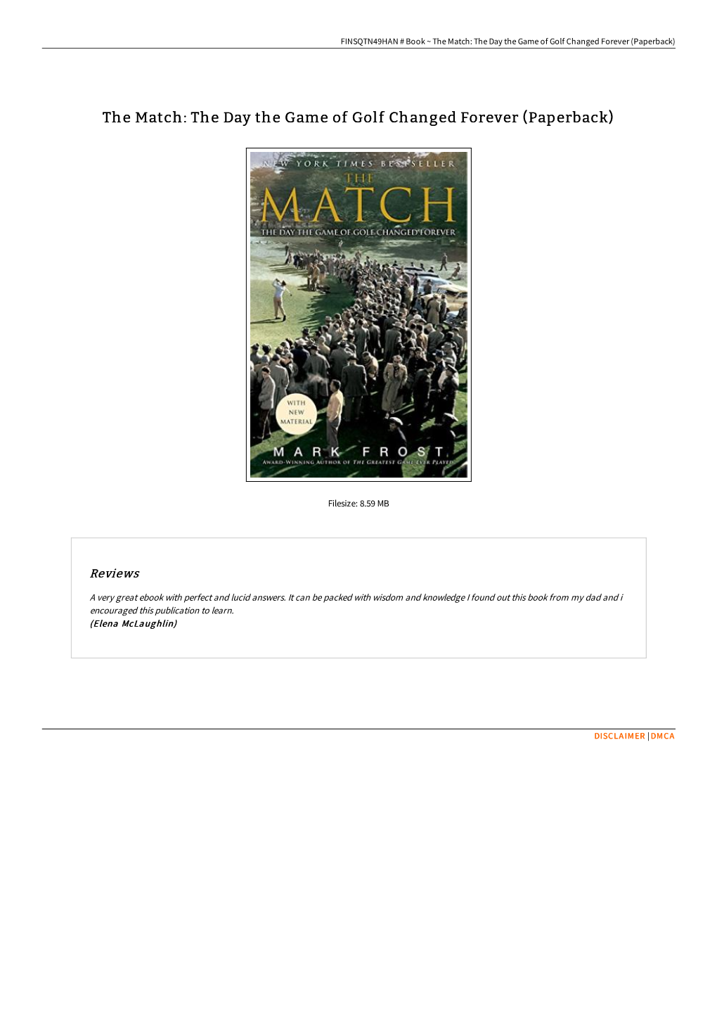 Download PDF # the Match: the Day the Game of Golf Changed Forever (Paperback) / PTAJMUOLEN8J