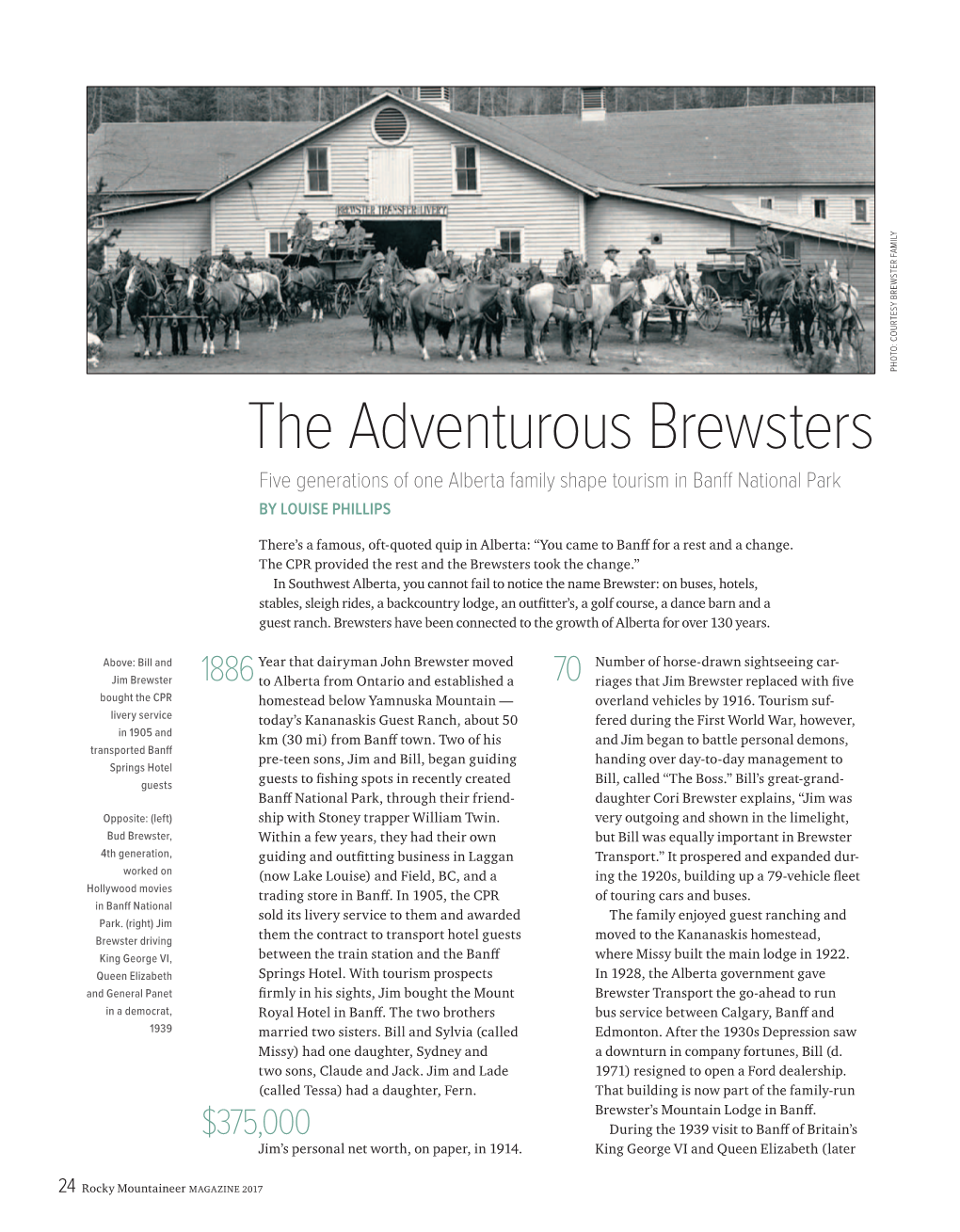 The Adventurous Brewsters Five Generations of One Alberta Family Shape Tourism in Banff National Park by Louise Phillips