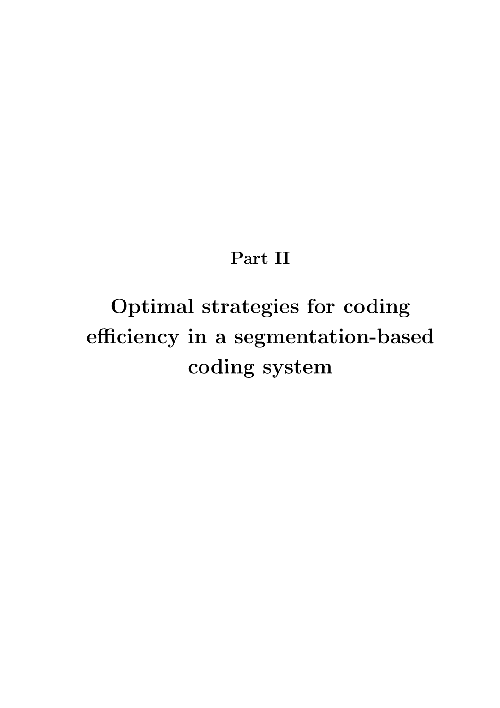Optimal Strategies for Coding Efficiency in a Segmentation-Based Coding