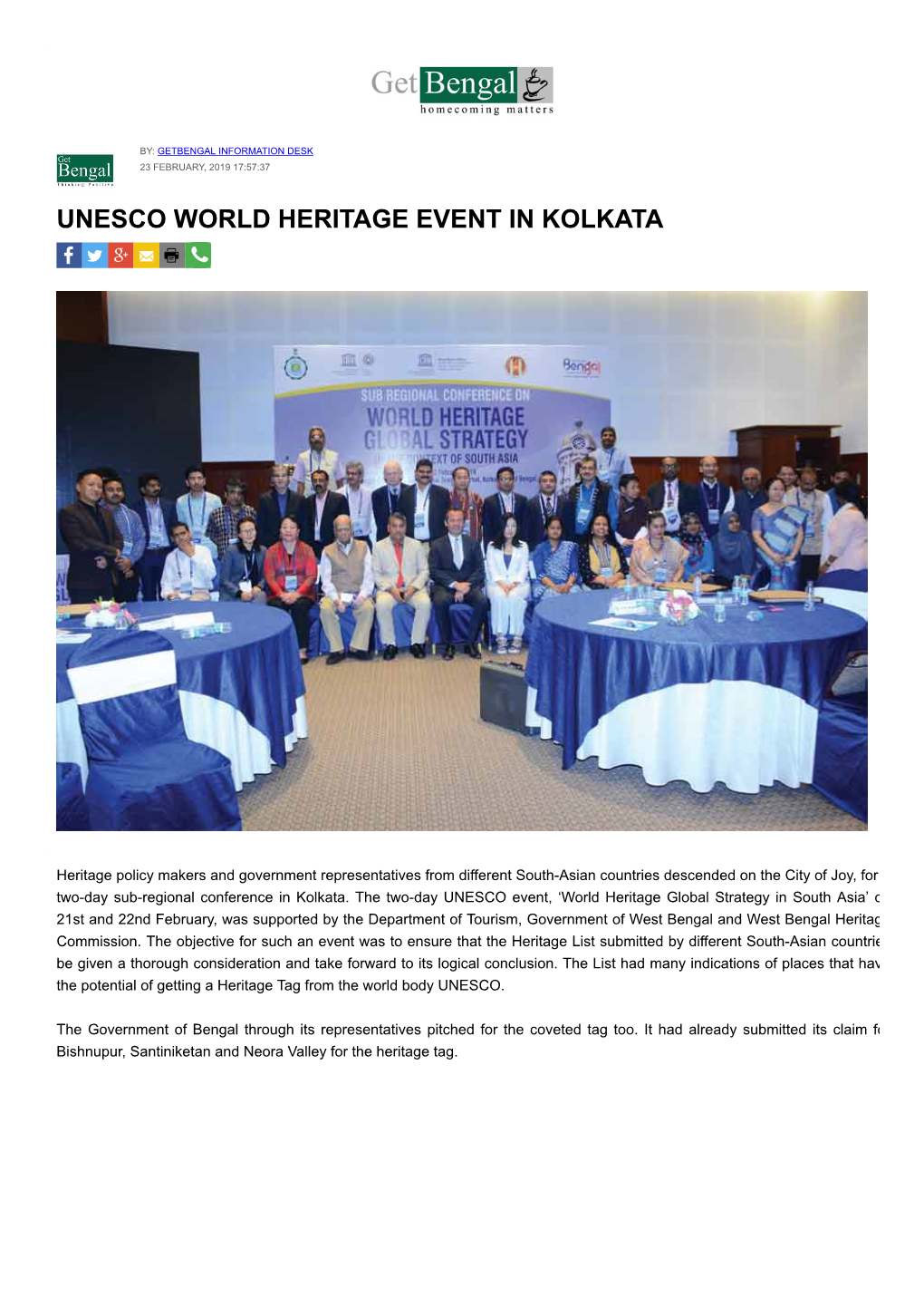 Unesco World Heritage Event in Kolkata