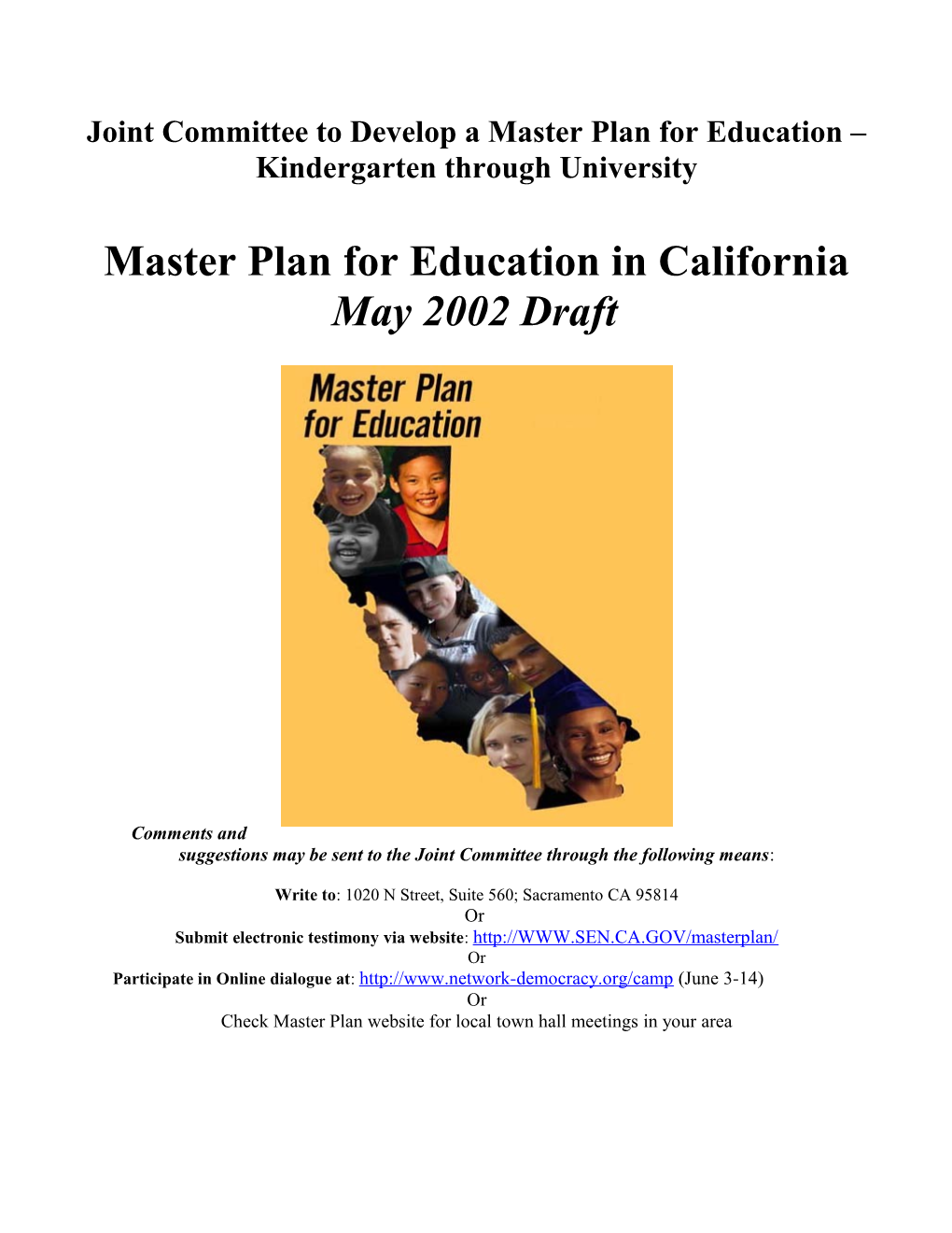 The Master Plan For California Education