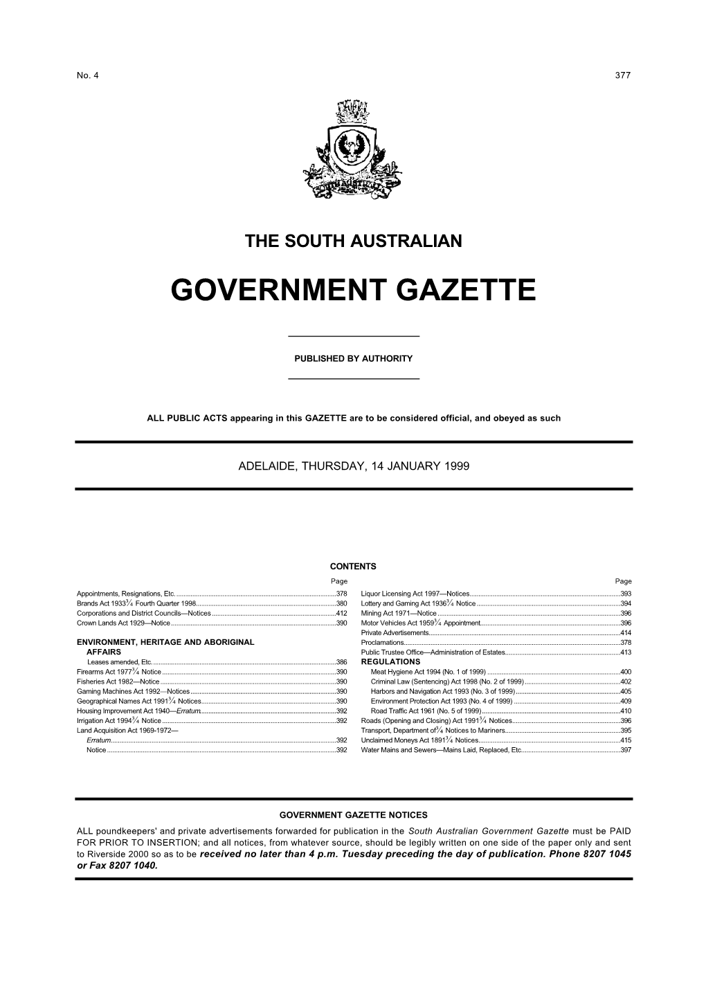 Government Gazette