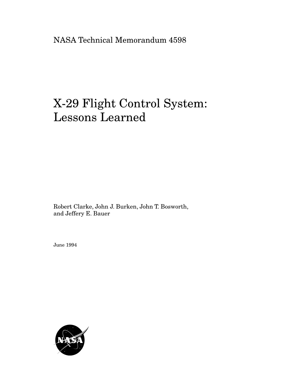 X-29 Flight Control System: Lessons Learned