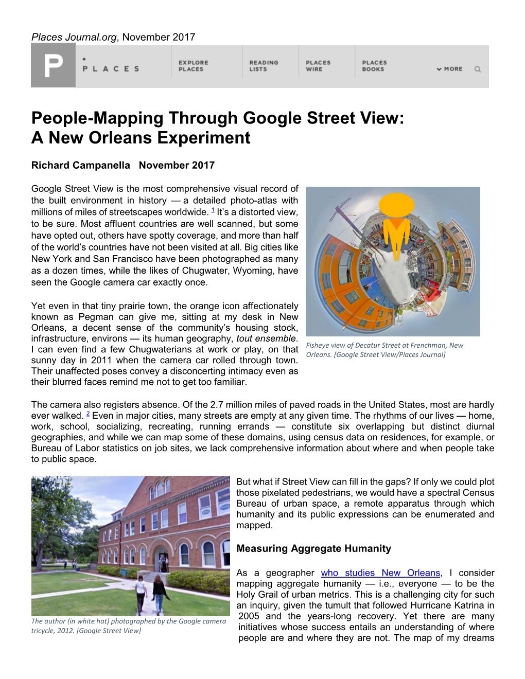 People-Mapping Through Google Street View: a New Orleans Experiment