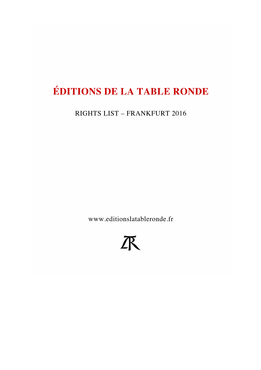 Éditions De La Table Ronde