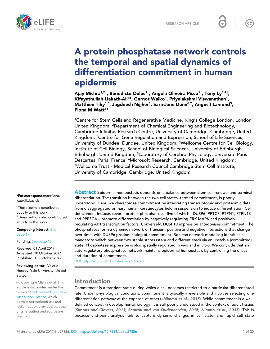 A Protein Phosphatase Network Controls