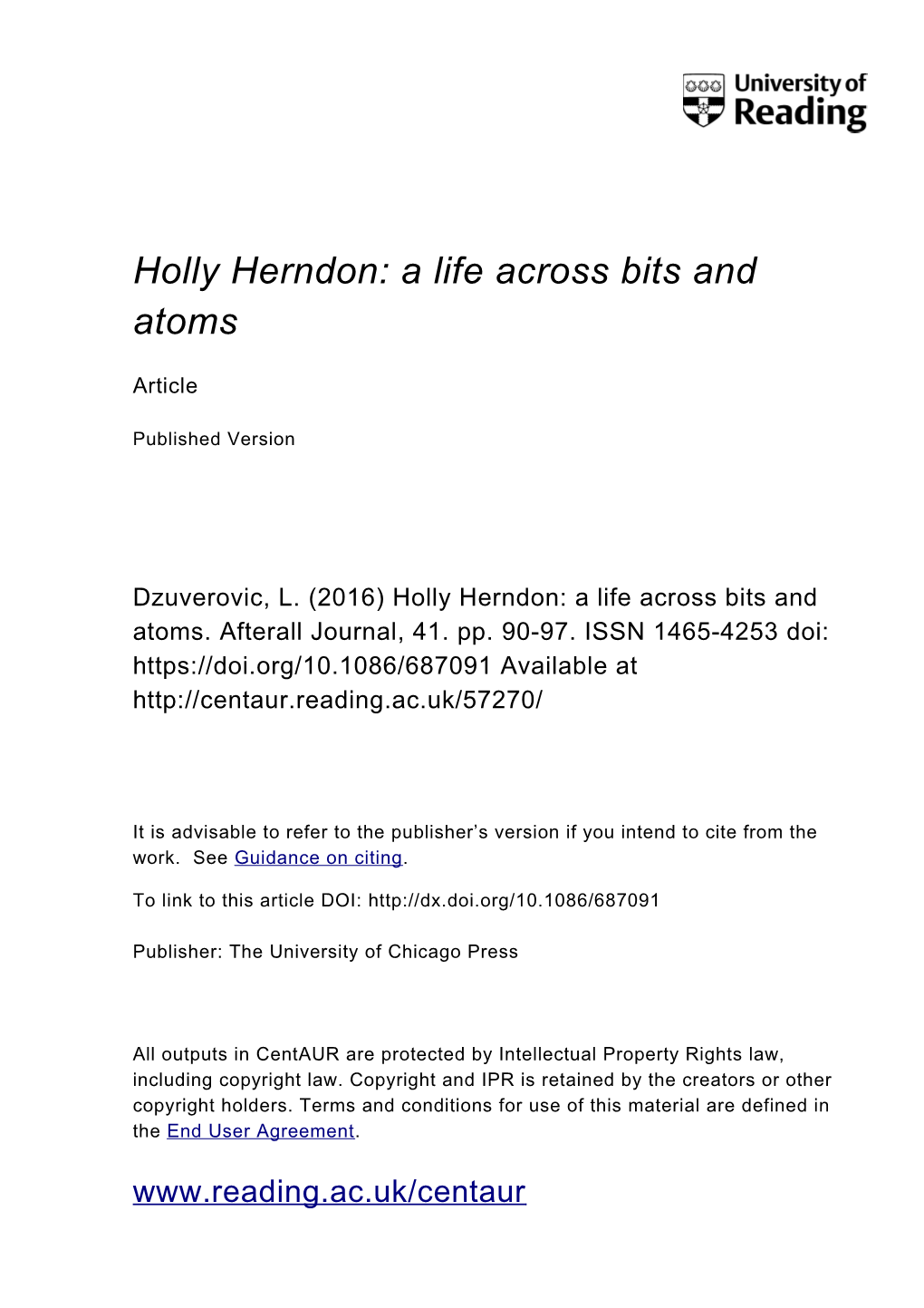 Holly Herndon: a Life Across Bits and Atoms