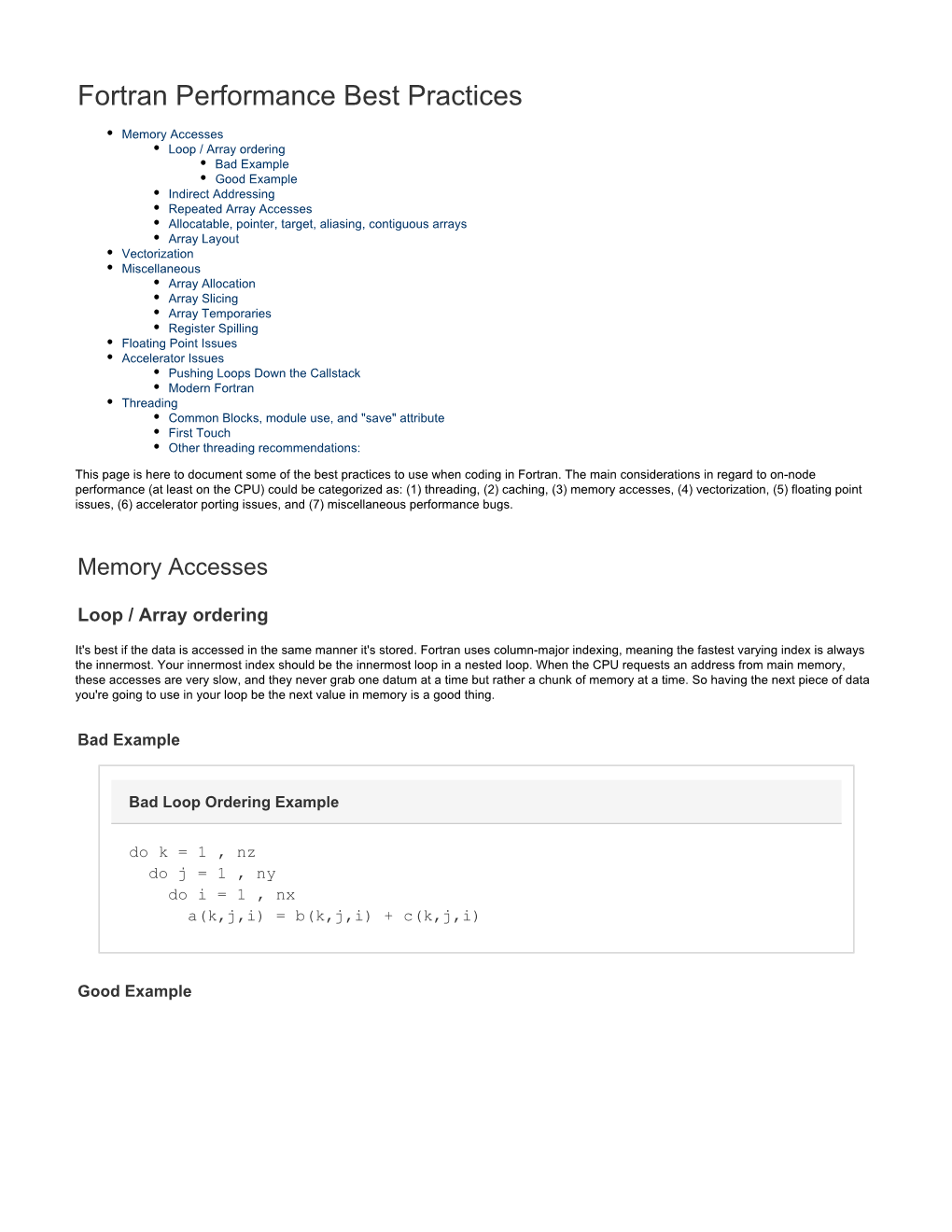 Fortran Performance Best Practices