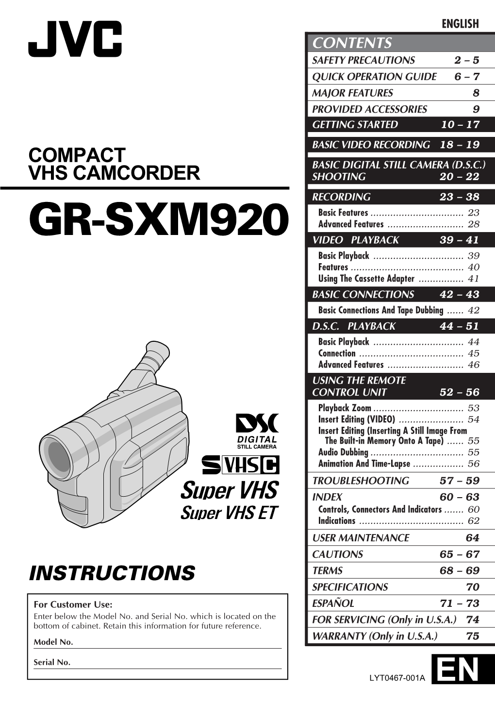 GR-SXM920 Advanced Features