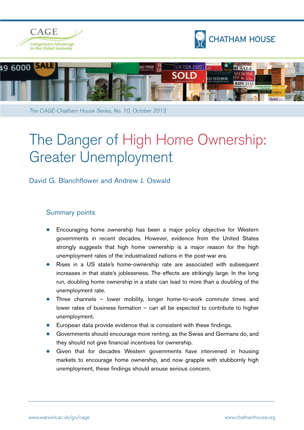 The Danger of High Home Ownership: Greater Unemployment