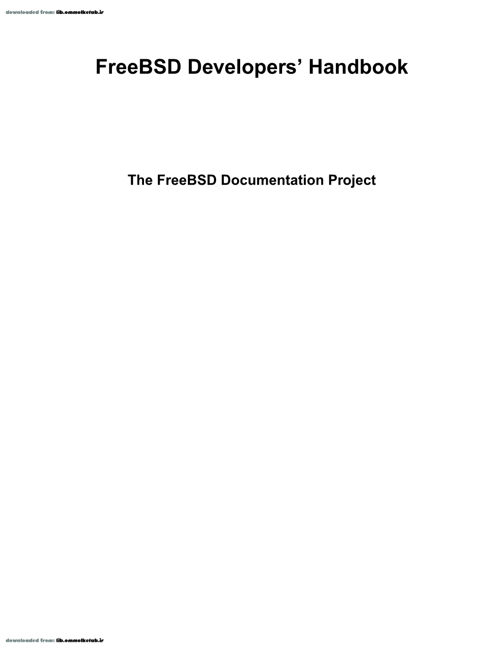 Freebsd Developers' Handbook