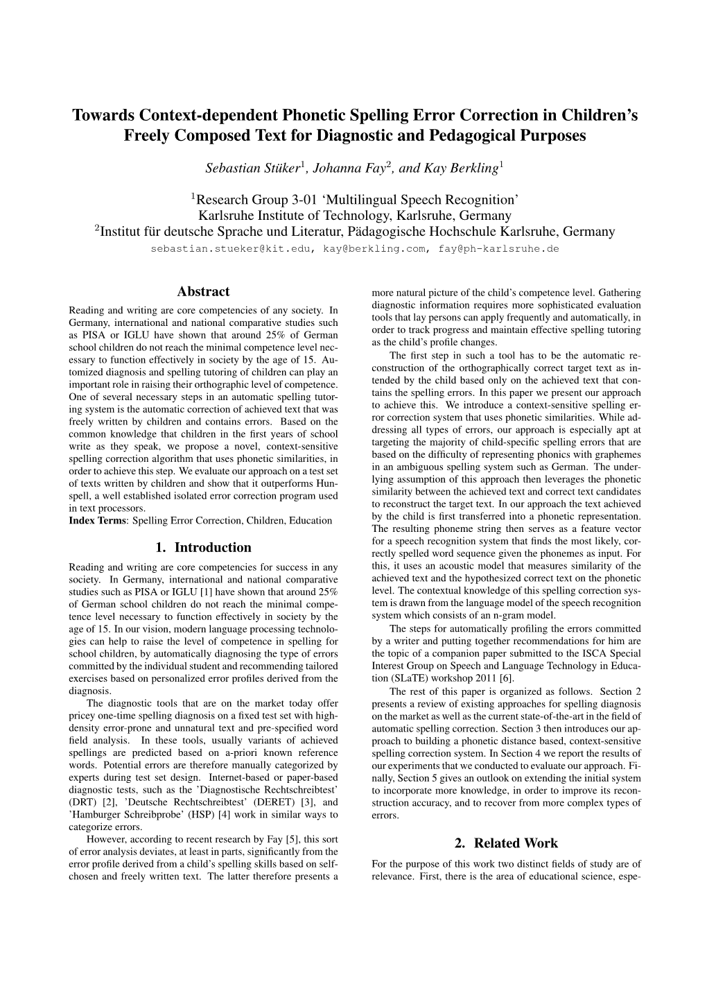 Towards Context-Dependent Phonetic Spelling Error Correction in Children’S Freely Composed Text for Diagnostic and Pedagogical Purposes