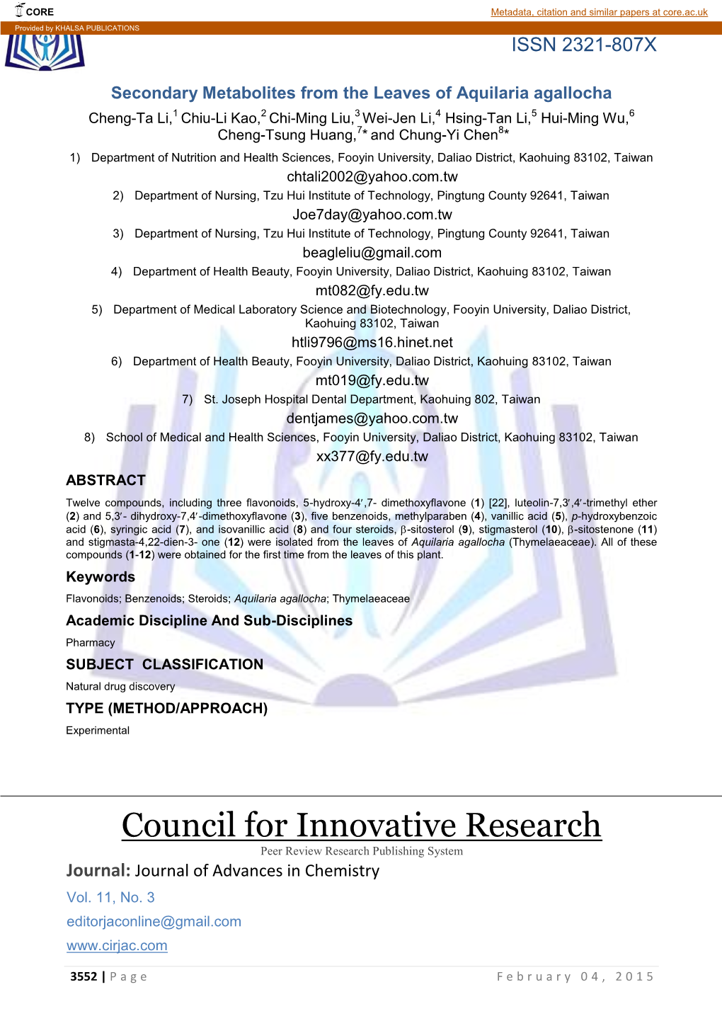 Council for Innovative Research Peer Review Research Publishing System