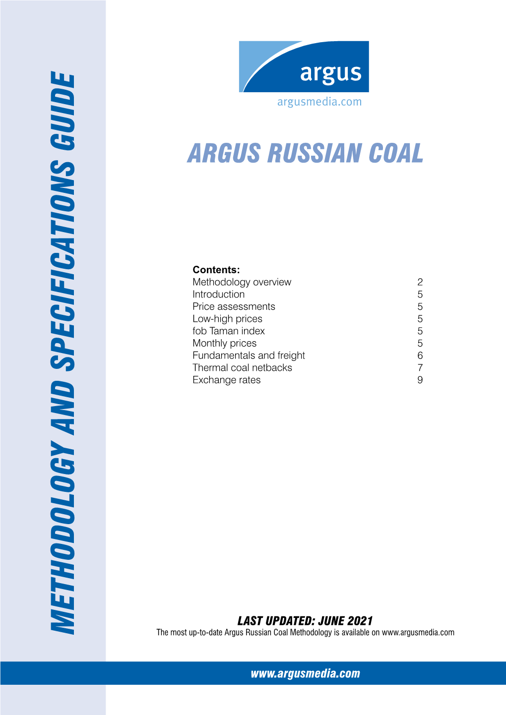 Argus Russian Coal Methodology Is Available On