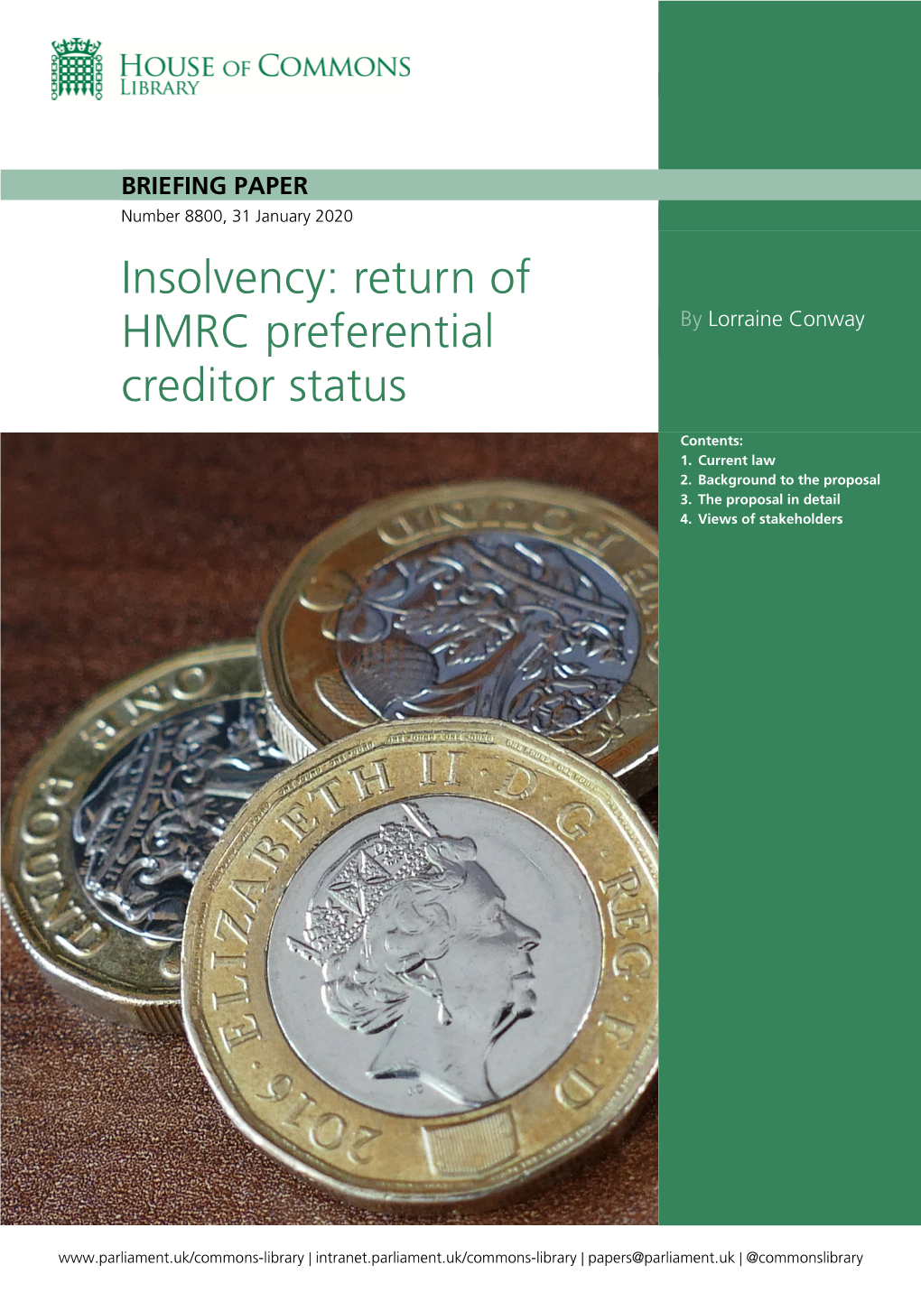 Insolvency: Return of HMRC Preferential Creditor Status