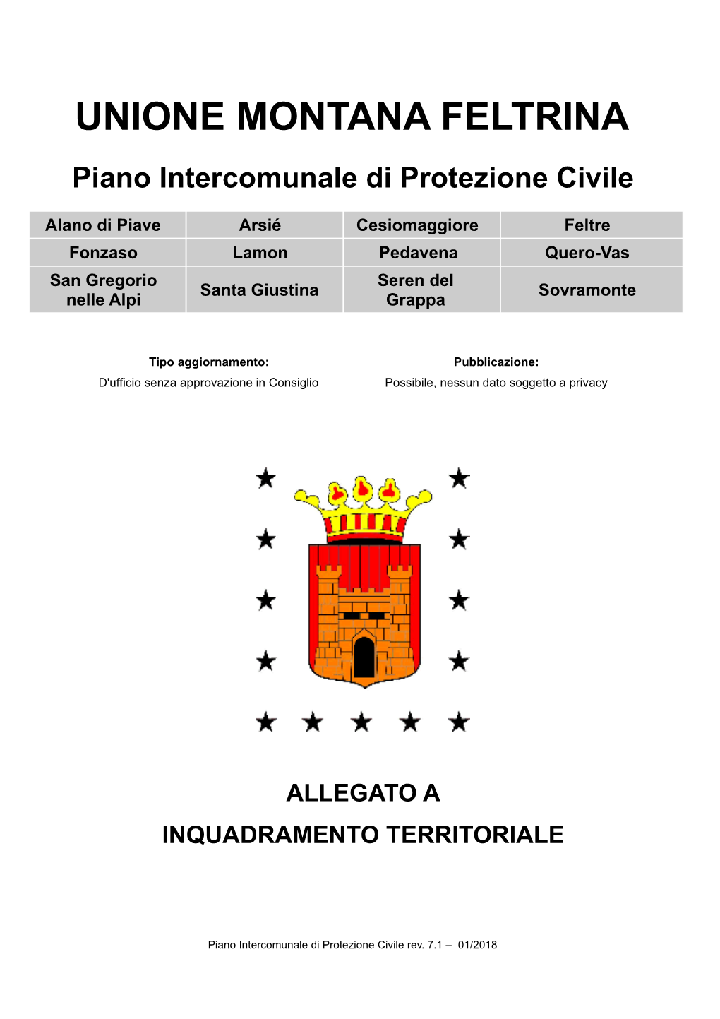 UNIONE MONTANA FELTRINA Piano Intercomunale Di Protezione Civile