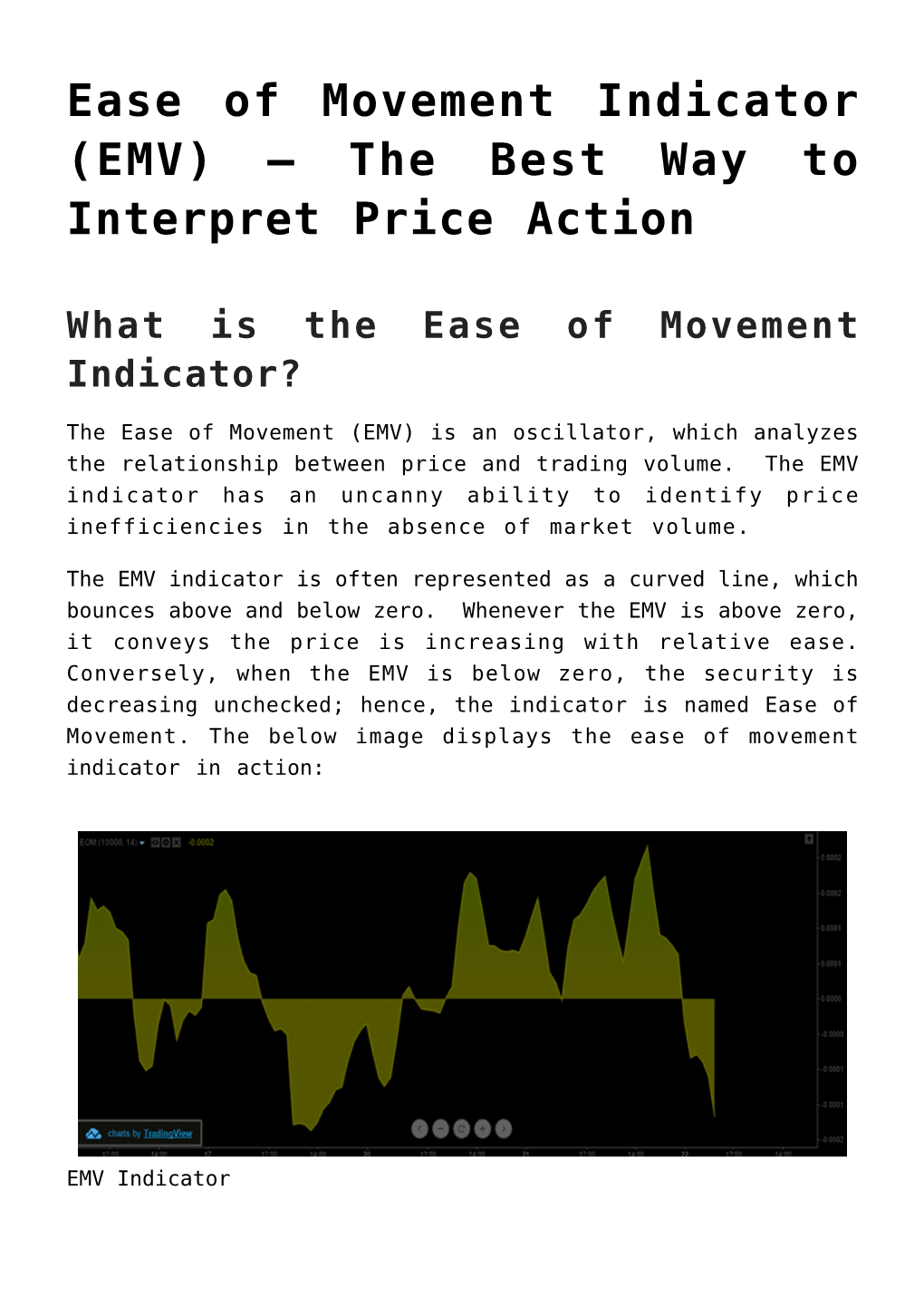 Ease of Movement Indicator (EMV) – the Best Way to Interpret Price Action