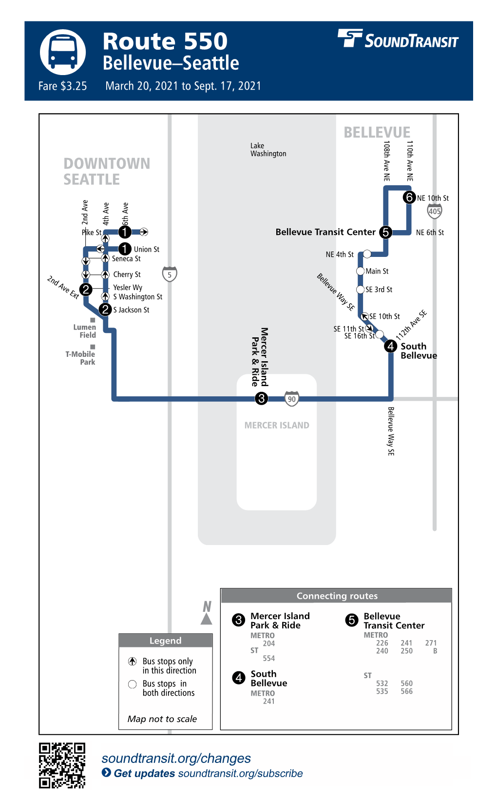 ST Express 550 (Bellevue – Seattle) Schedule