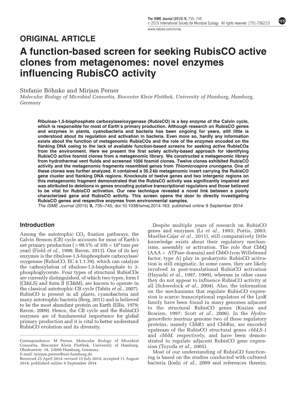 Novel Enzymes Influencing Rubisco Activity