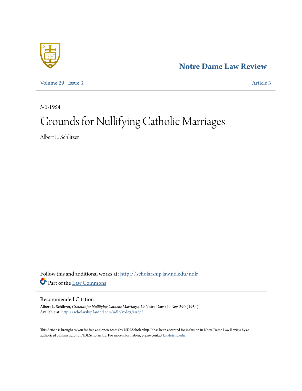 Grounds for Nullifying Catholic Marriages Albert L