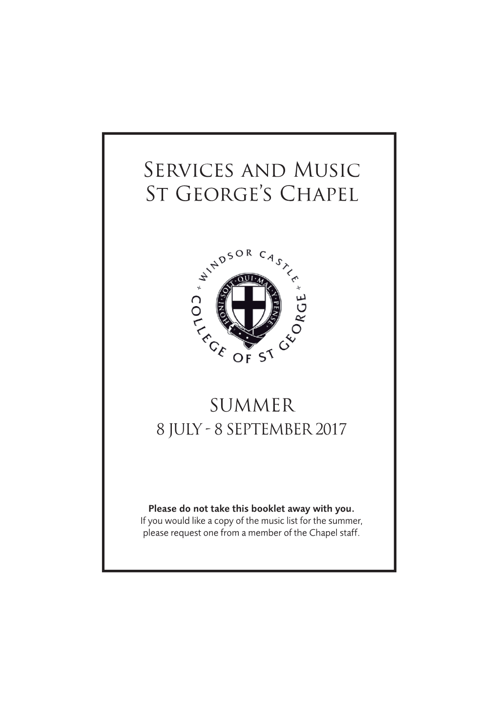 17.07.08 Summer 2017 Services and Music Booklet.Indd