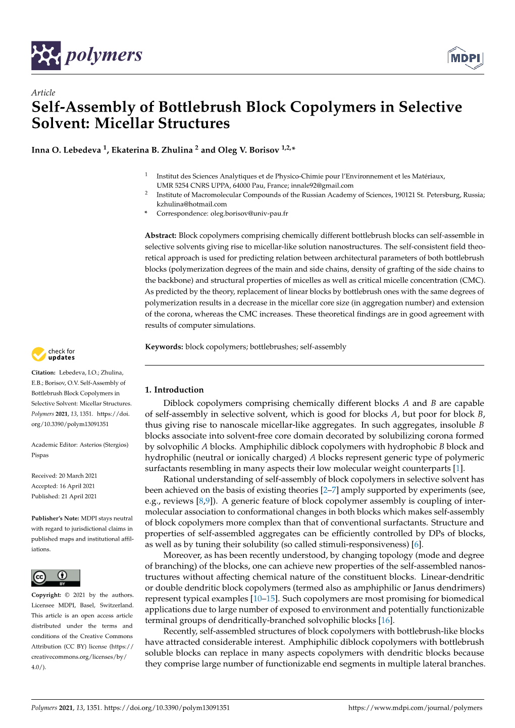 Self-Assembly of Bottlebrush Block Copolymers in Selective Solvent: Micellar Structures