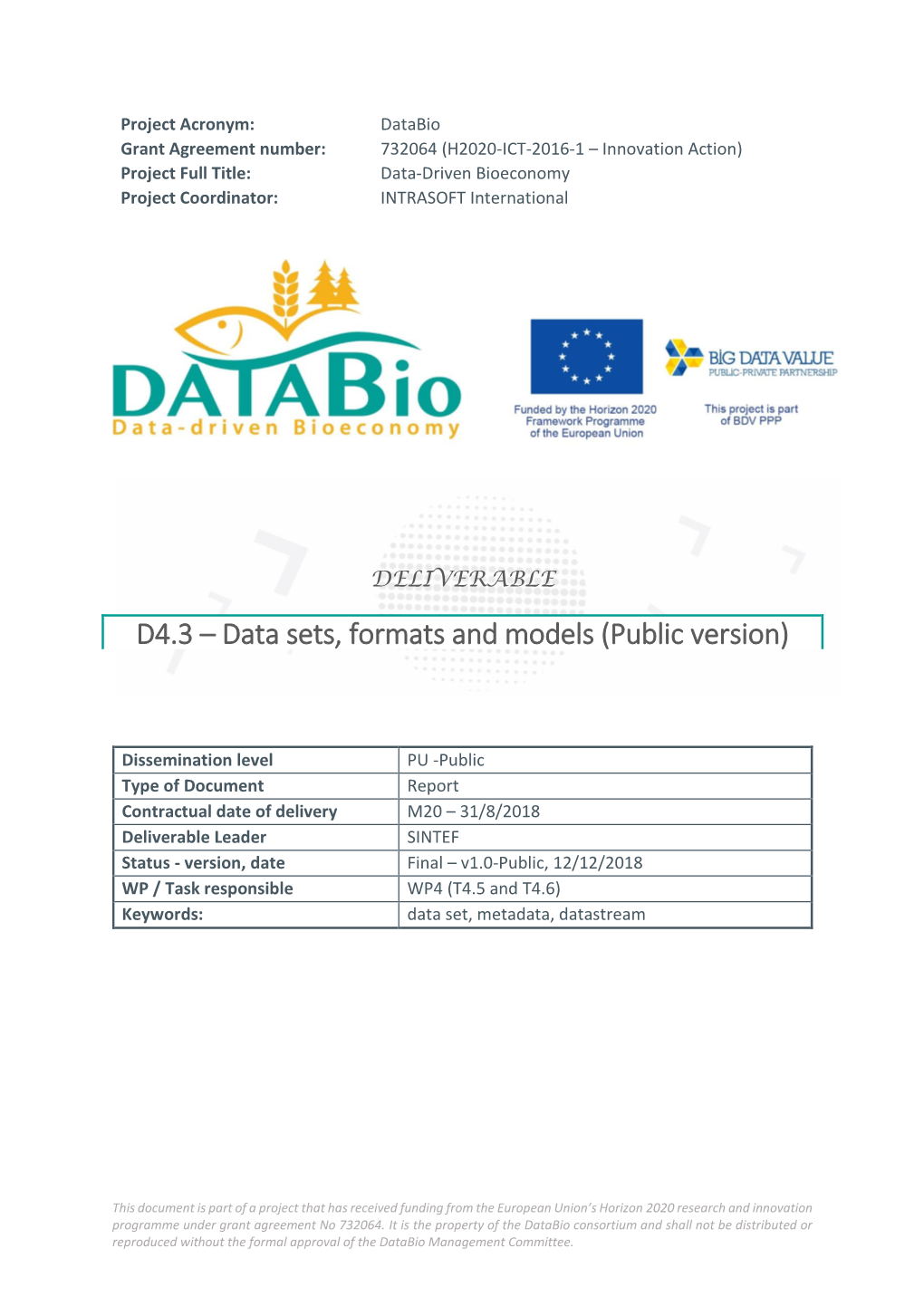 D4.3 – Data Sets, Formats and Models (Public Version)