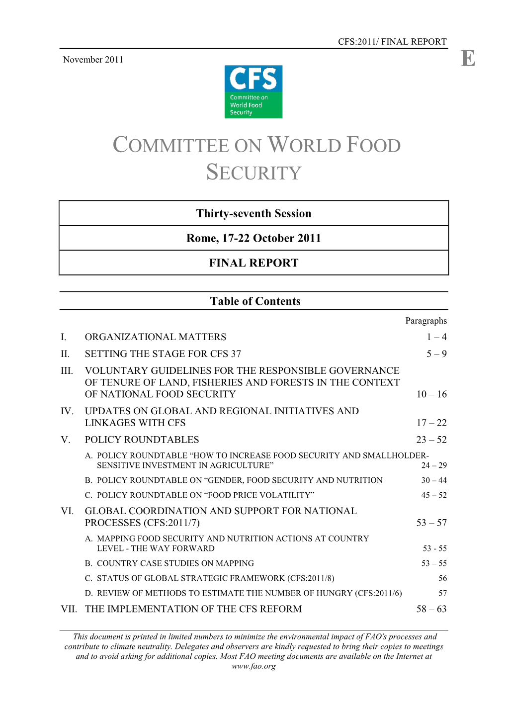 Committee on World Food Security