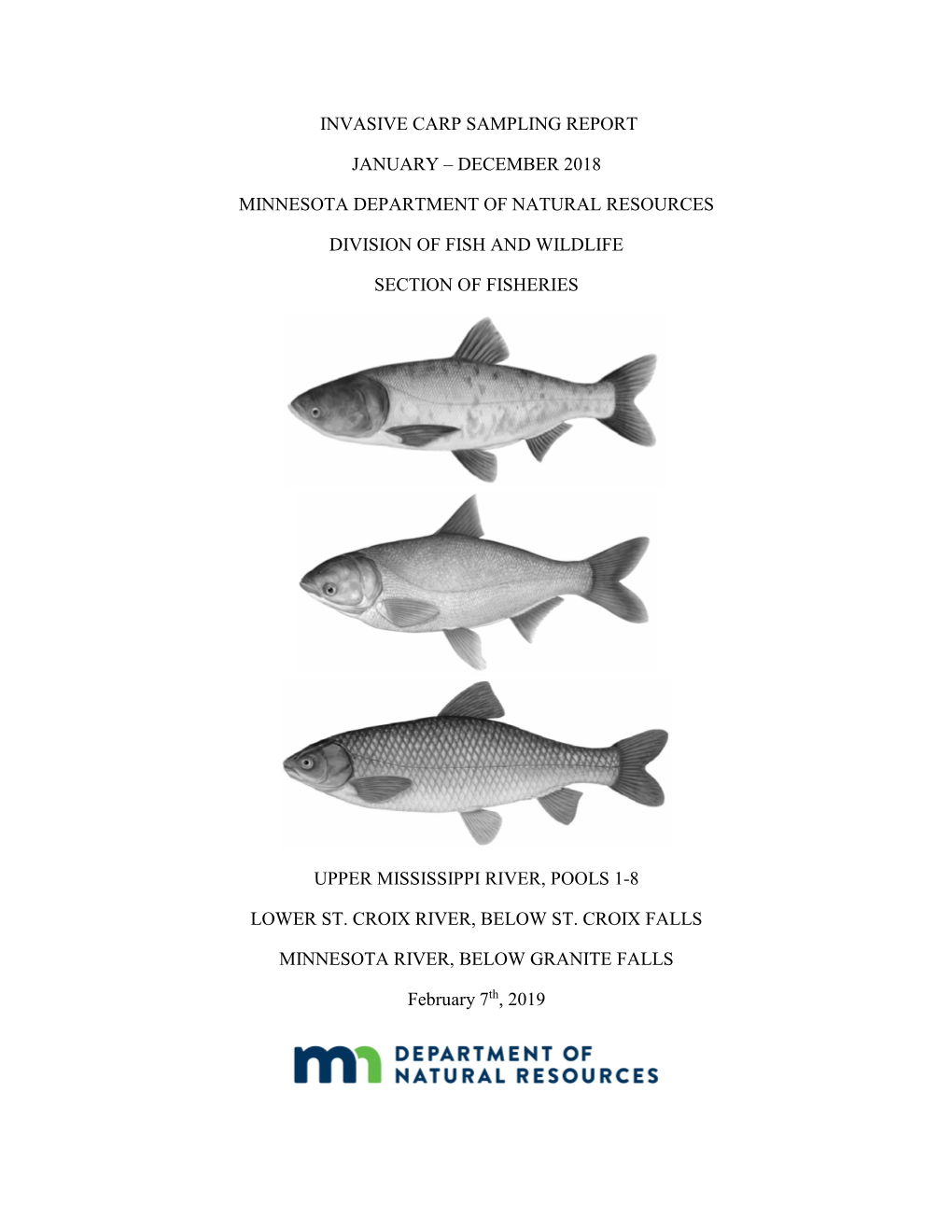 Invasive Carp Sampling Report January to December 2018