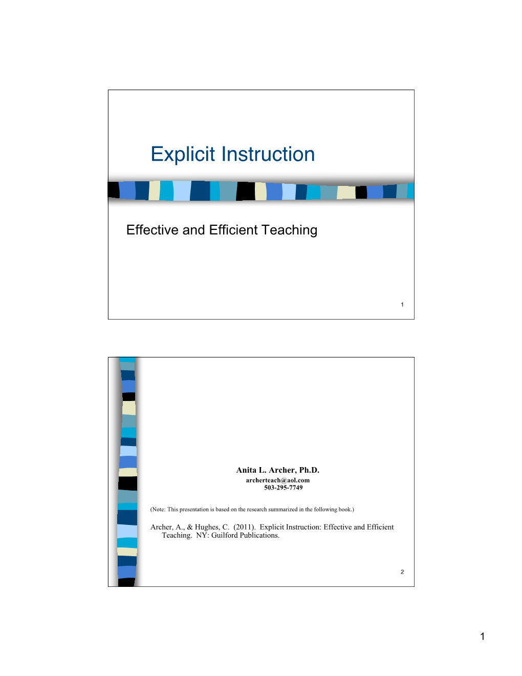 Explicit Instruction Effective and Efficient Teaching