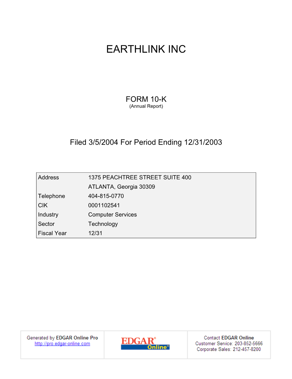 Earthlink Inc