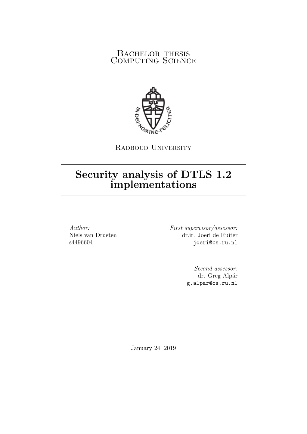 Security Analysis of DTLS 1.2 Implementations