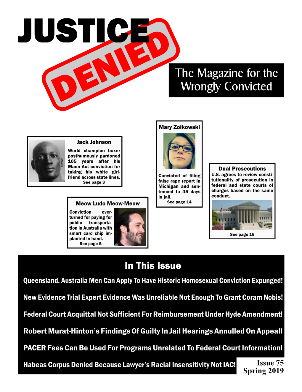 The Magazine for the Wrongly Convicted