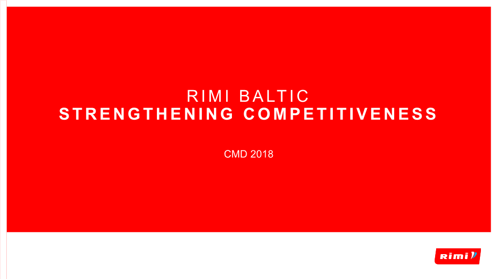 Rimi Baltic Strengthening Competitiveness