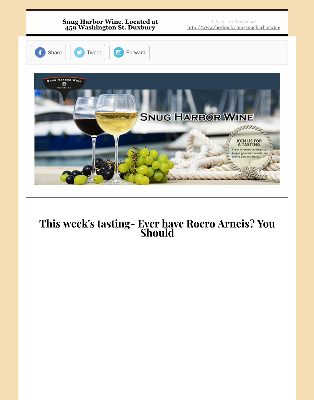 This Week's Tasting- Ever Have Roero Arneis? You Should