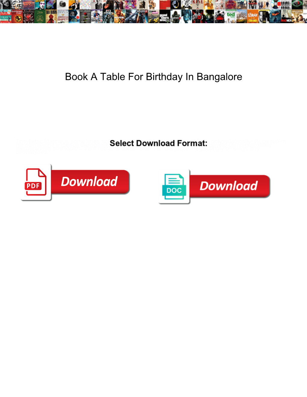 Book a Table for Birthday in Bangalore