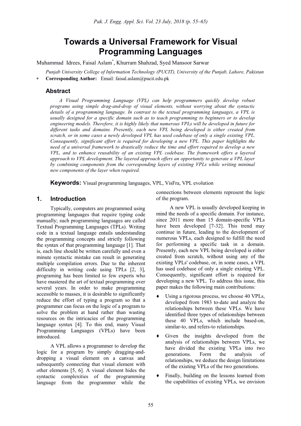 Towards a Universal Framework for Visual Programming Languages