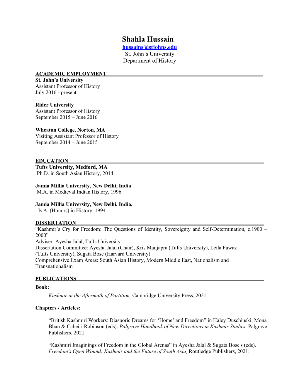 Curriculum Vitae