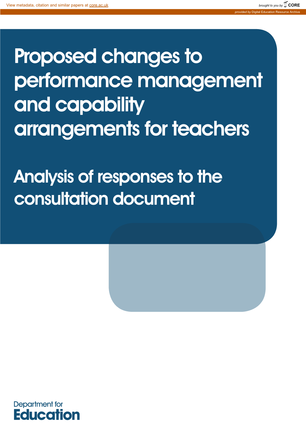 Performance Management Consultation Report