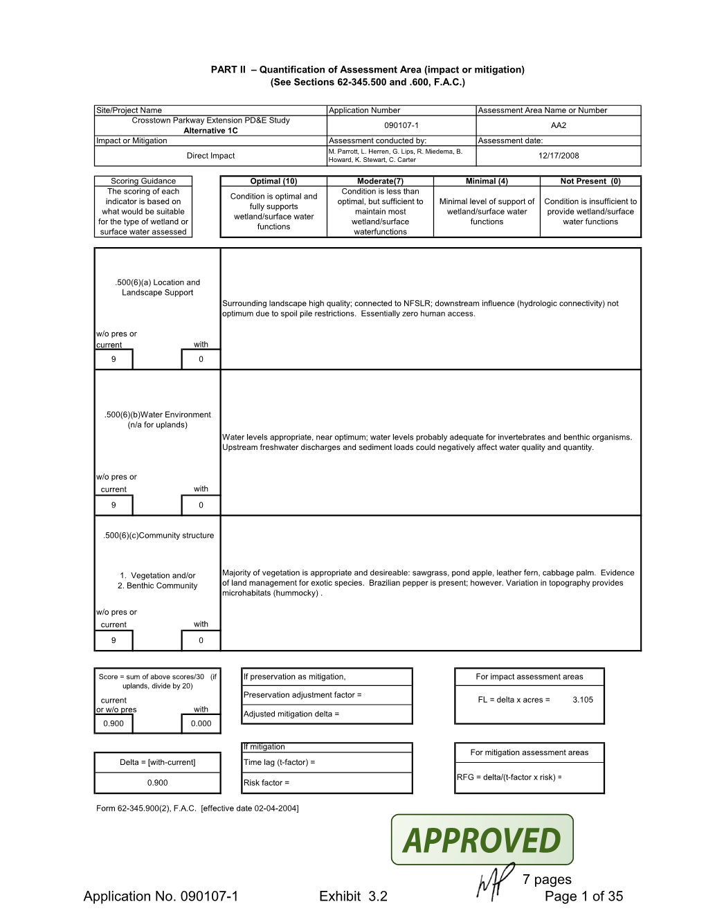 7 Pages Application No. 090107-1 Exhibit 3.2 Page 1 of 35