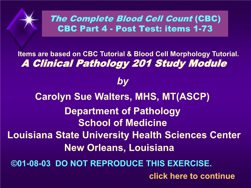 The Complete Blood Cell Count (CBC) Part 1