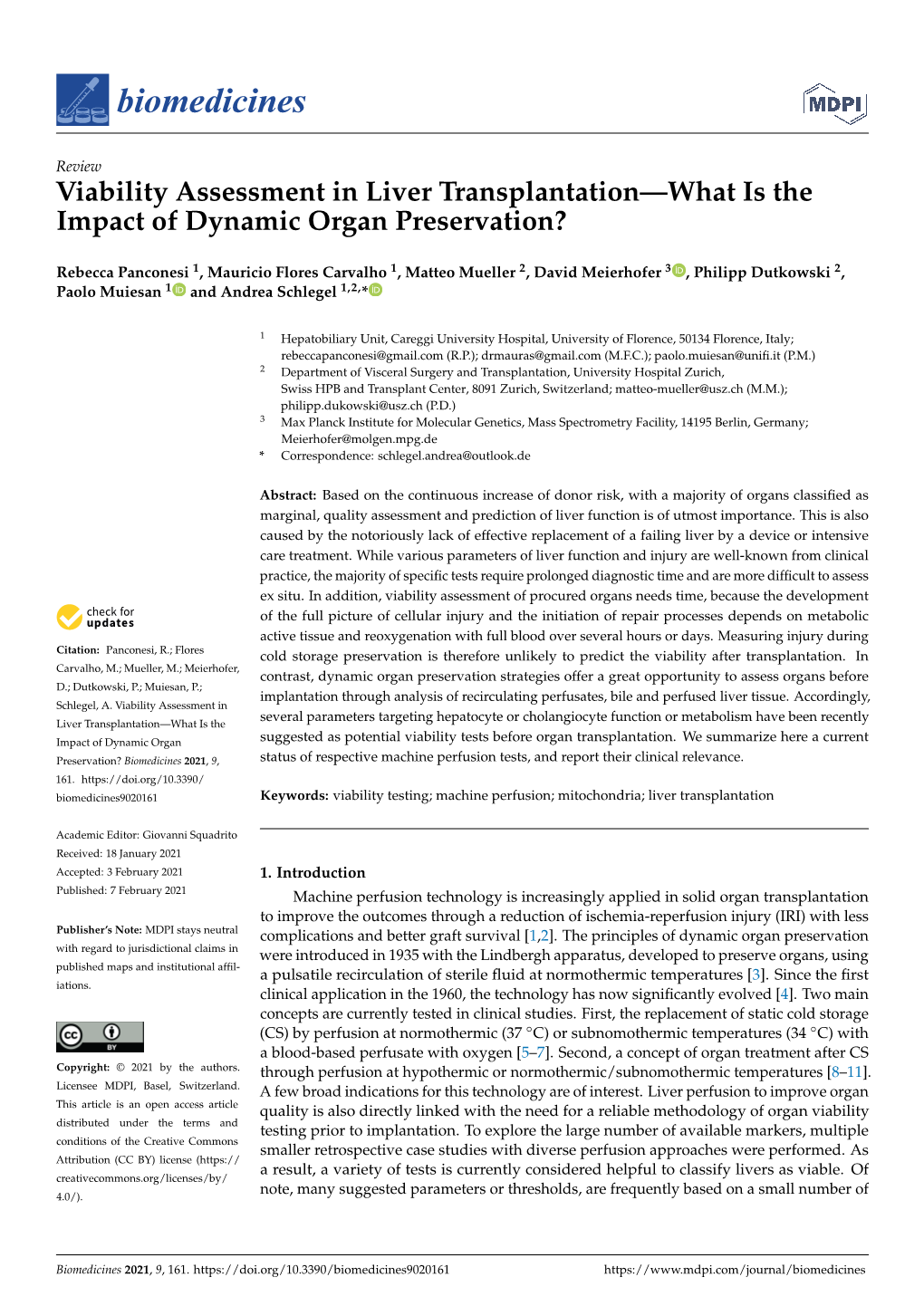 Viability Assessment in Liver Transplantation—What Is the Impact of Dynamic Organ Preservation?