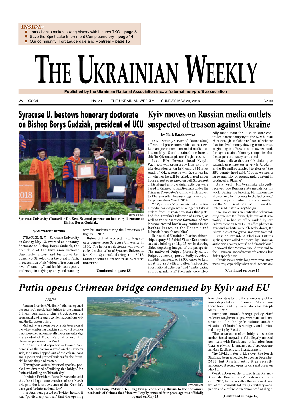 The Ukrainian Weekly, 2018