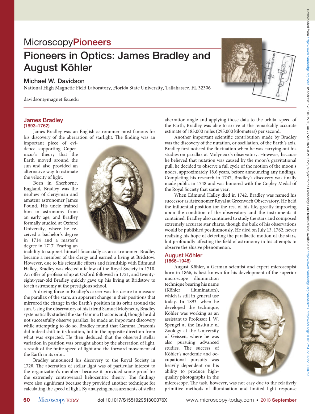 James Bradley and August Köhler Michael W