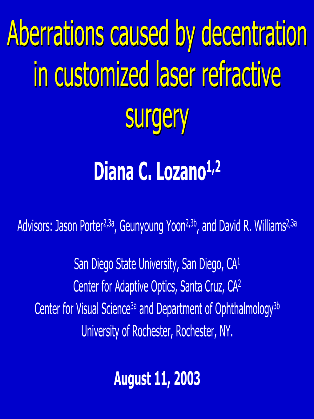 Effects of Decentration During LASIK Surgery