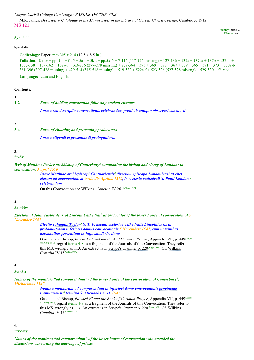 MS 121 Stanley: Misc