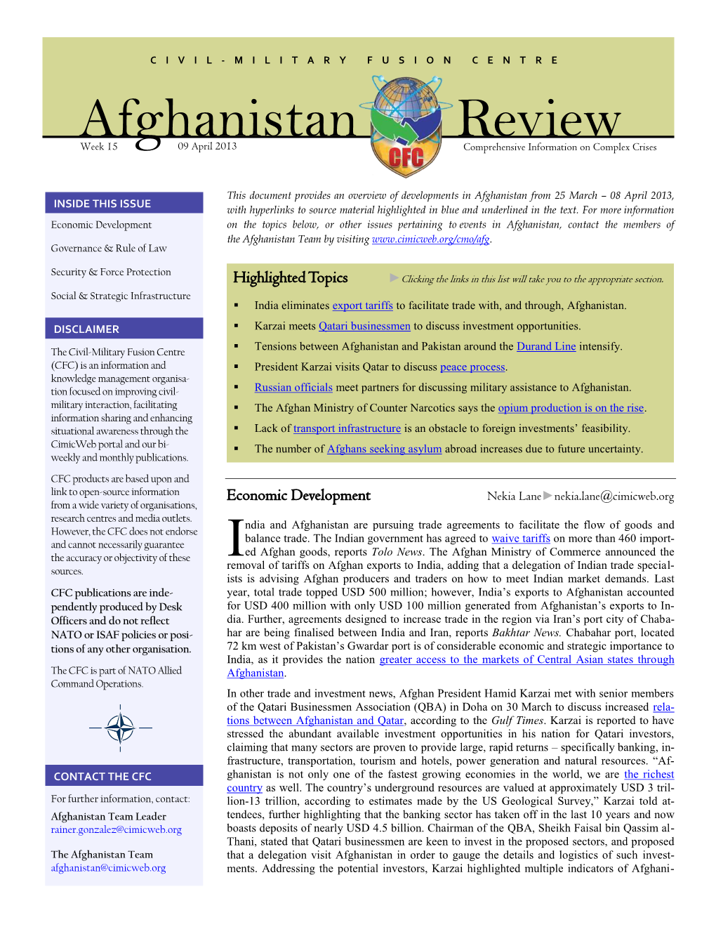 Afghanistan Review, 18 September 2012