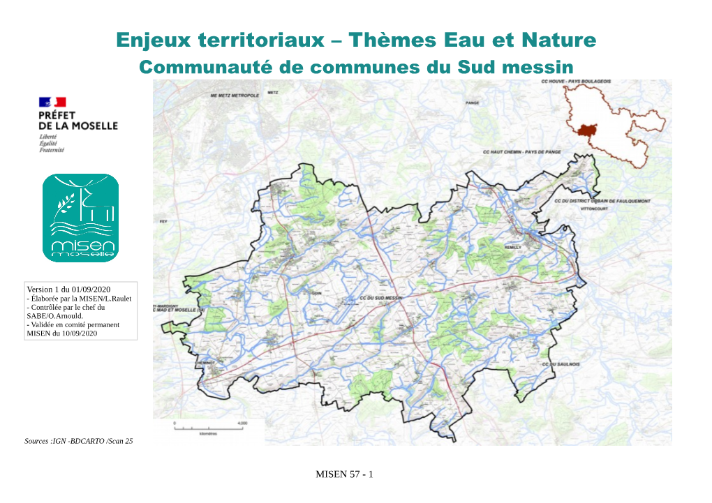 Enjeux Territoriaux – Thèmes Eau Et Nature Communauté De Communes Du Sud Messin